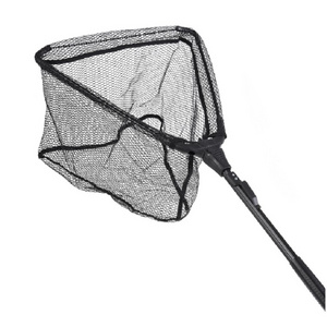 Black single fishing net Monofilament fishing nets Aluminum alloy frame  fly fishing hand net