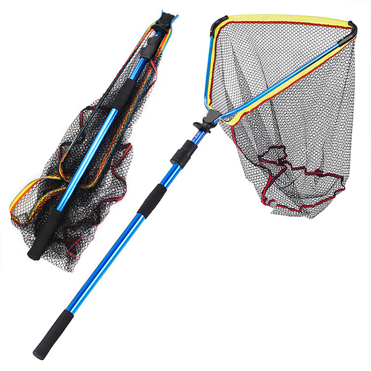 wholesale aluminum alloy fly large telescopic fish fishing landing nets for sale