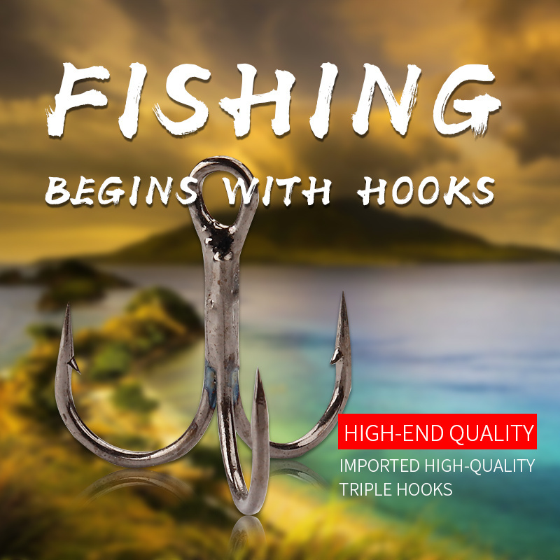 Tolure high carbon round bent sea stainless steel fishing treble hook with good price