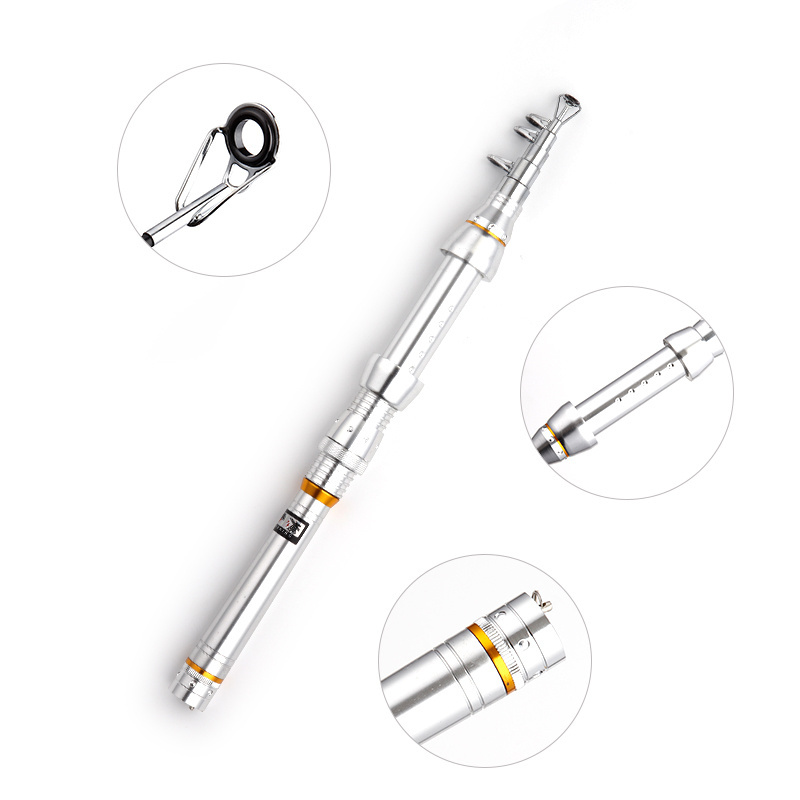 Easy to carry MIni carbon telescopic fishing rod 1.3m 1.5m 1.8m 2.1m 2.4m metal fishing rod