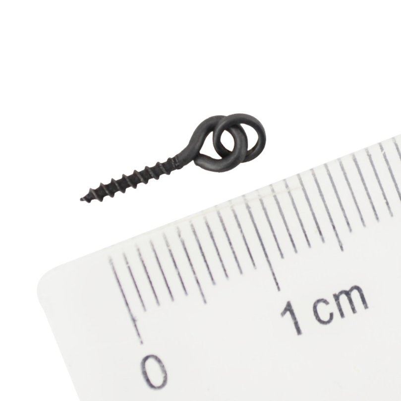 12mm Carp fishing swivels bait screw with round link loop hook holder matte black link for rigs terminal tackle