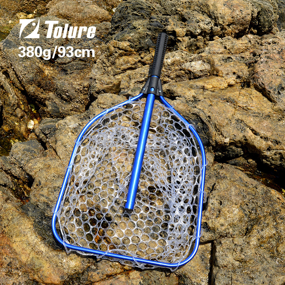 Tolure hot sale Custom High Quality Soft Rubber Mesh Net Silicone Net Fly Fishing Landing Net