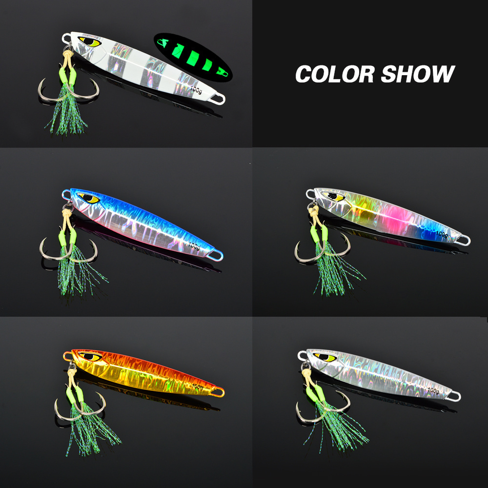 Tolure 30g 40g 60g 80g 100g metal jig lure slow pitch jigging luminous japan quality salt water fishing lures