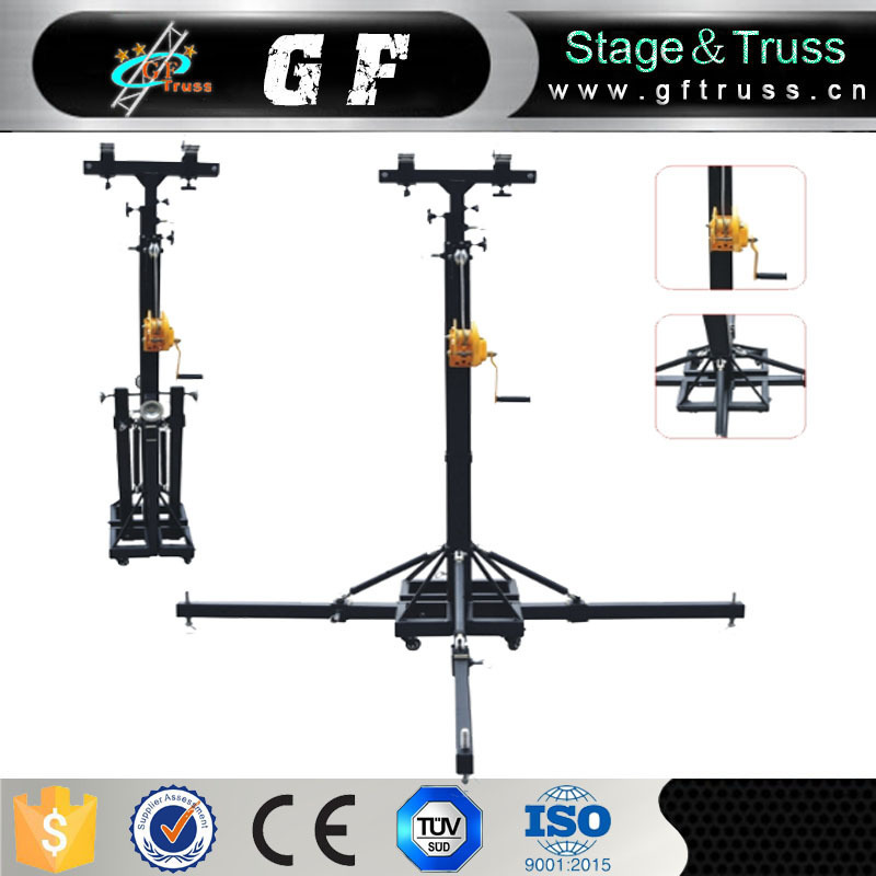 Lighting Truss Crank Stand Lift Tower with Truss Adapter/Line Array Speaker Truss Hand Crank