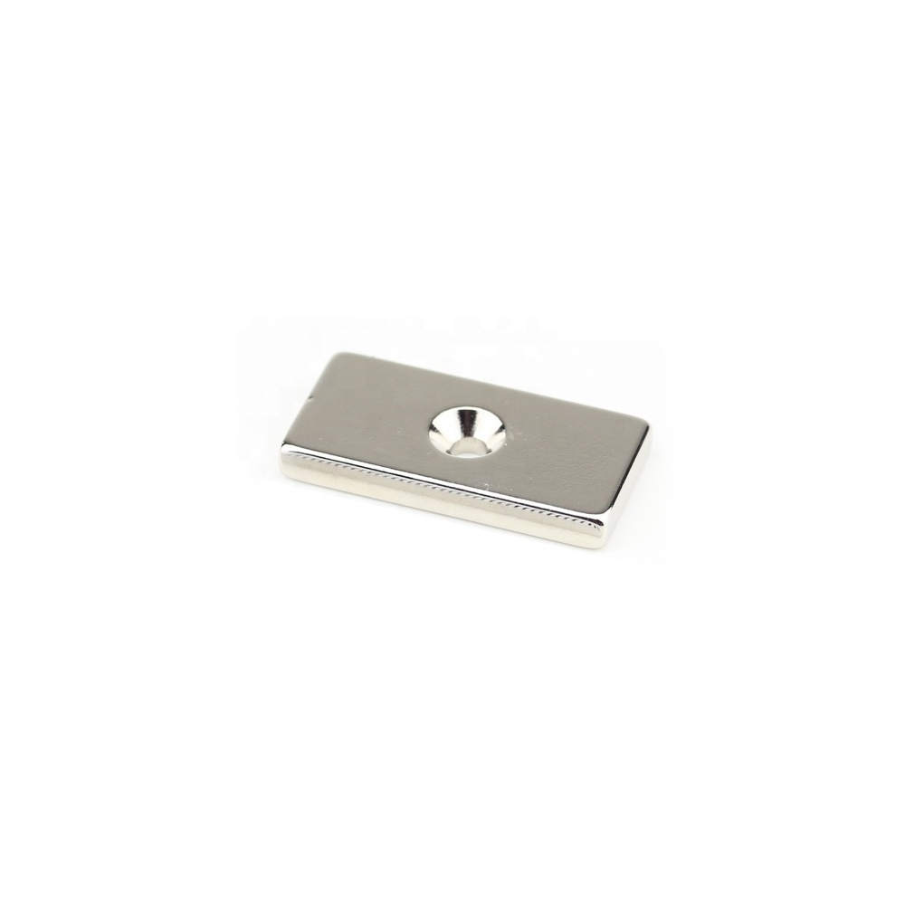 Strong Magnetic Square with Countersunk Hole Neodymium Magnet Rectangular Sheet Door Magnets For Furniture Cabinet Doors