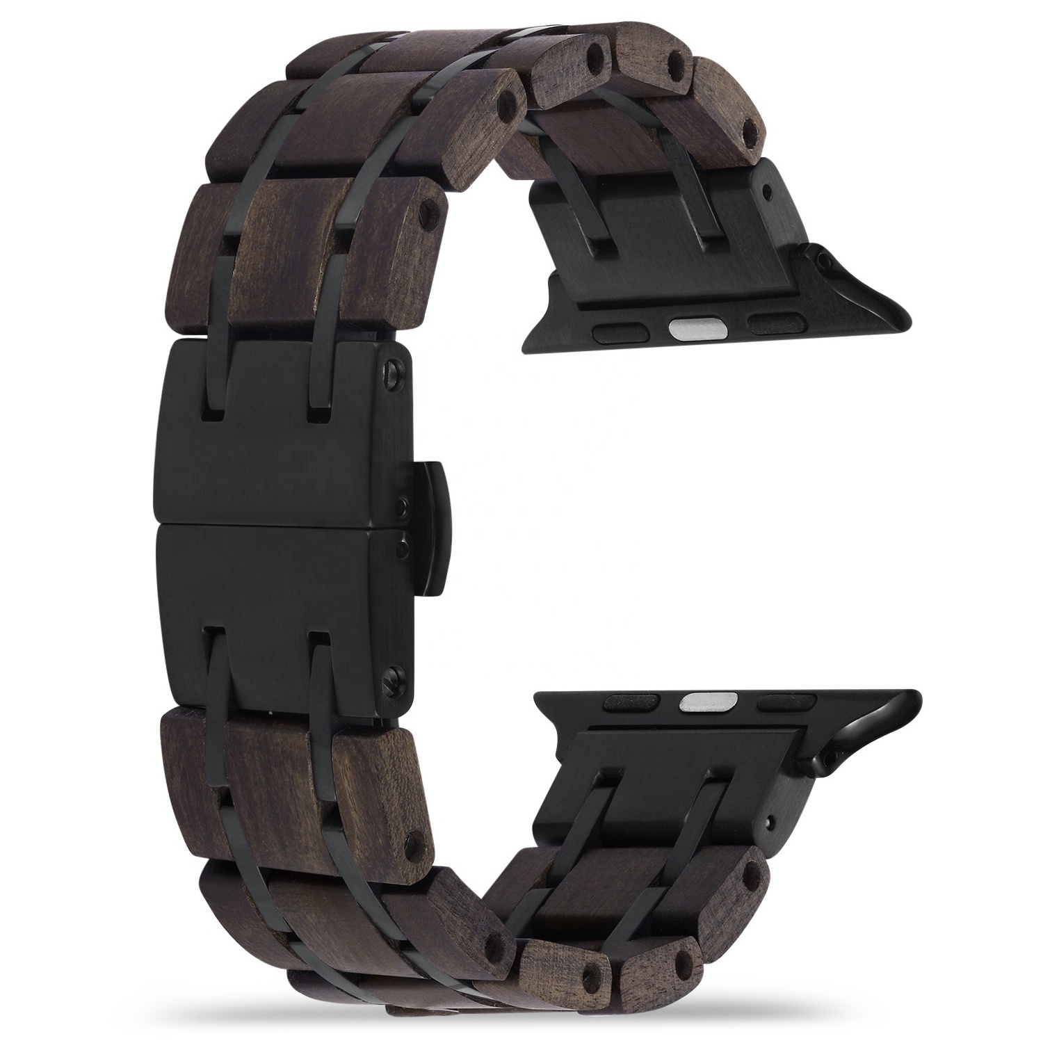 New Luxury oak wood strap for apple watch plus Stainless Steel for series 9 8 /Ultra 2/7/6/SE/5/4/3/2