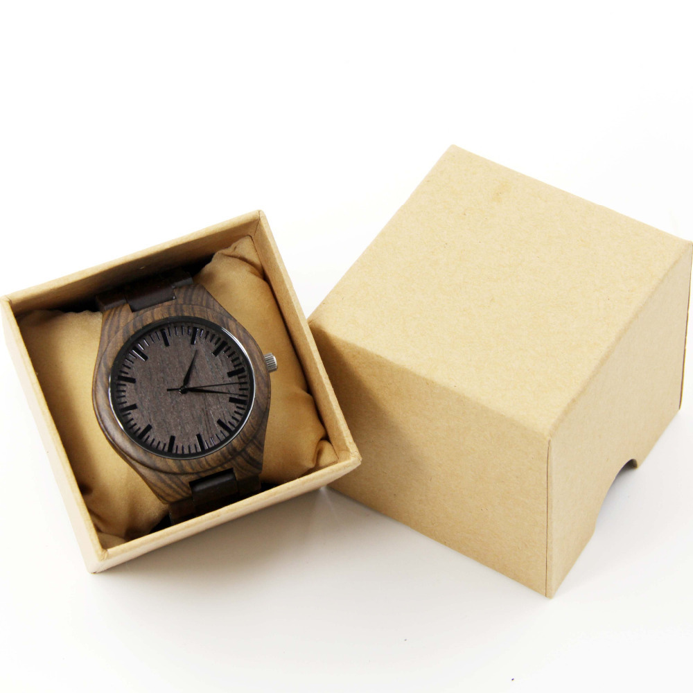 Manufacturer High Quality Wooden Watch Kraft Box Logo Custom