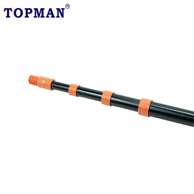 Topman 4 sections 4 meter powder coated inner lock steel telescopic extension pole for painting and cleaning