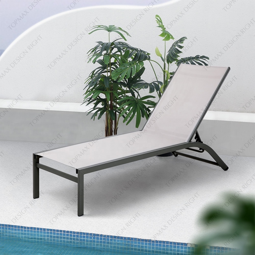 Topmax Outdoor Soft Lounger Adjustable Reclining Outdoor Patio Lounger Outdoor Leisure Outdoor Sun Bed Chaise Lounge Sun Lounger