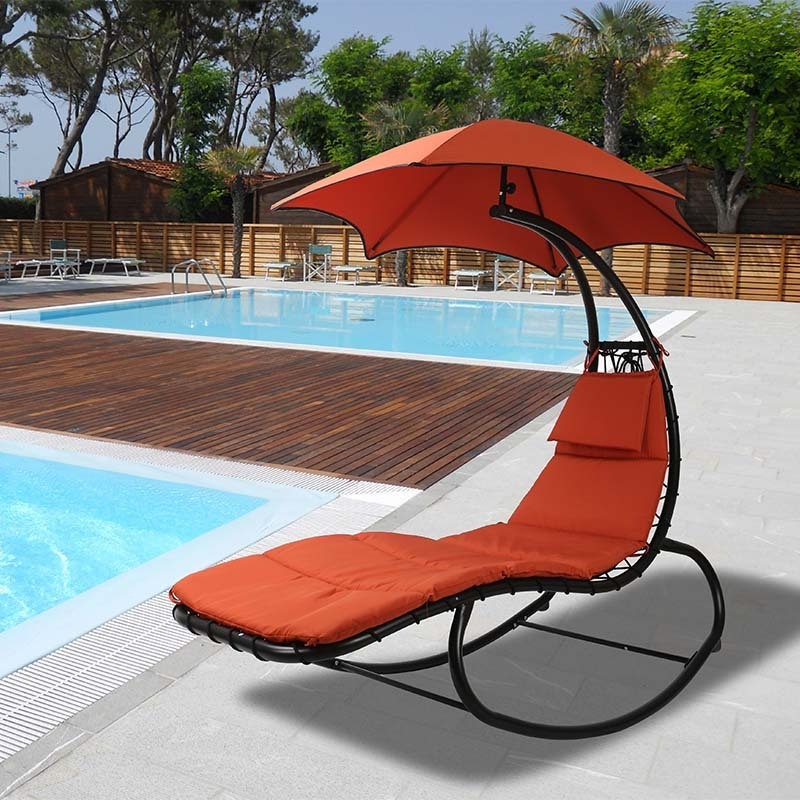 Outdoor Garden Furniture Steel Rocking Chairs Lounger Helicopter Arc Shape for Patio