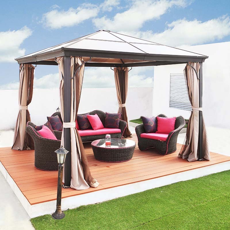 Garden gazebo manufacturers aluminum tube polyester nylon waterproof gazebo