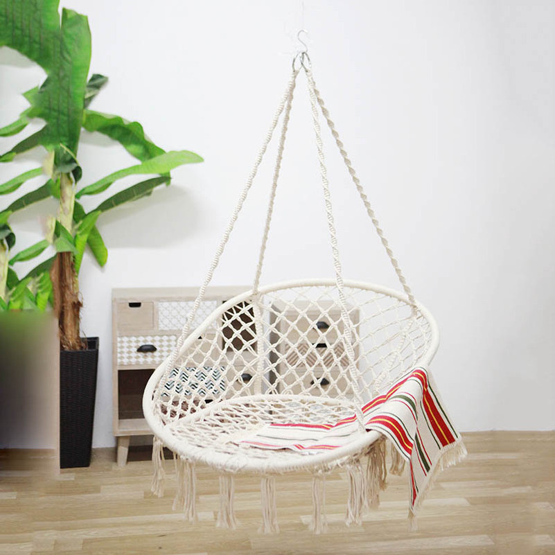 Manufacturer Relaxing Poly-cotton Rope Hammock Chair Outdoor Swing Seat