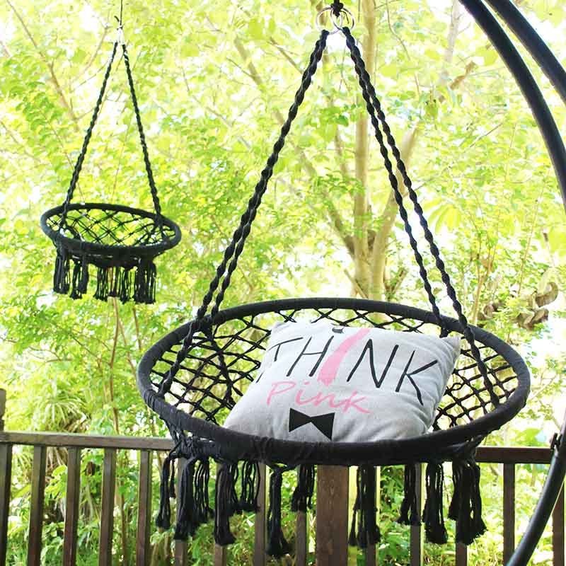 Outdoor foldable light weight bamboo frame swing hanging kids hammock chair