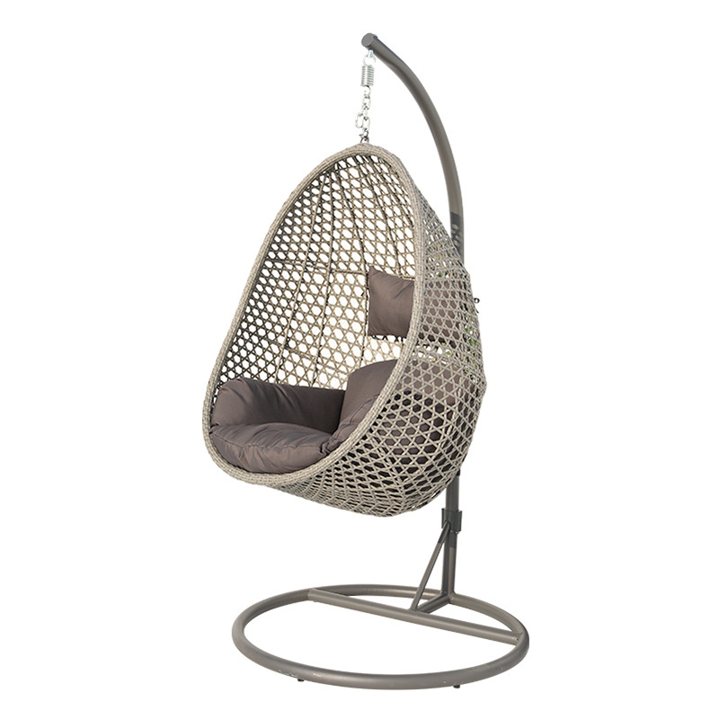 Water Drop Shaped Swing Chair, White Rattan Egg Chair Bird Nest Swing, Circle Bird Nest Hanging Swing Chairs