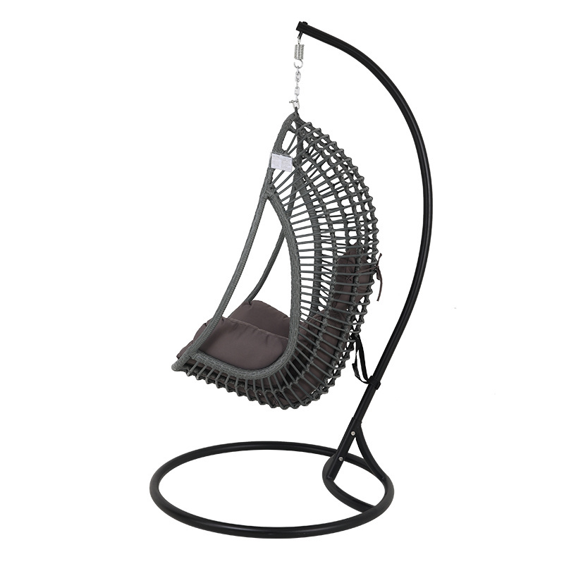 Handmade High Quality Wrought Iron Out Door Black Basket Metal Egg Hanging Swing Chair Swing For Home