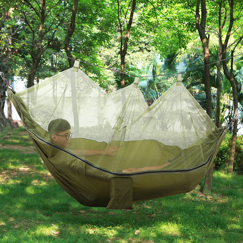 Camping Hammock Wholesaler Camping Accessories Nylon Hammocks Outdoor Hammock With Mosquito Net