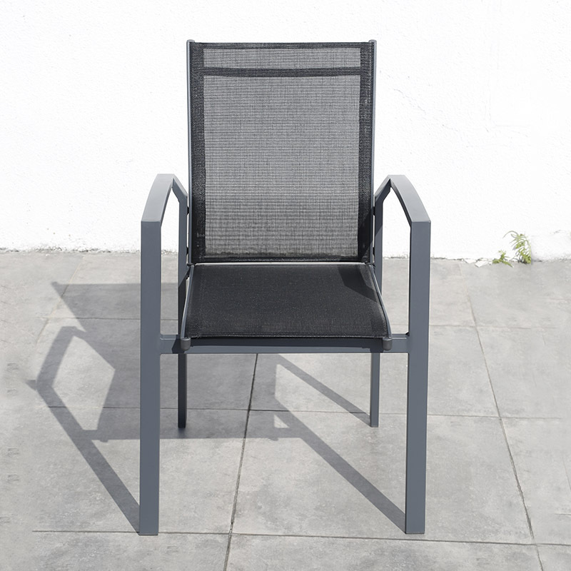 Outdoor furniture aluminum frame high sling back stacking garden chair