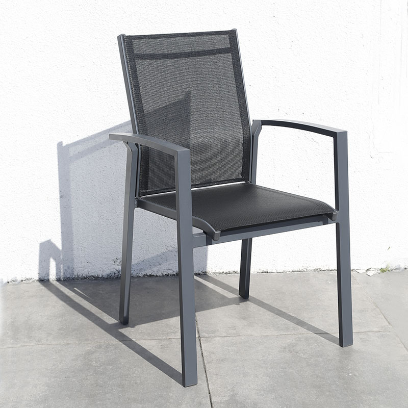 Outdoor furniture aluminum frame high sling back stacking garden chair