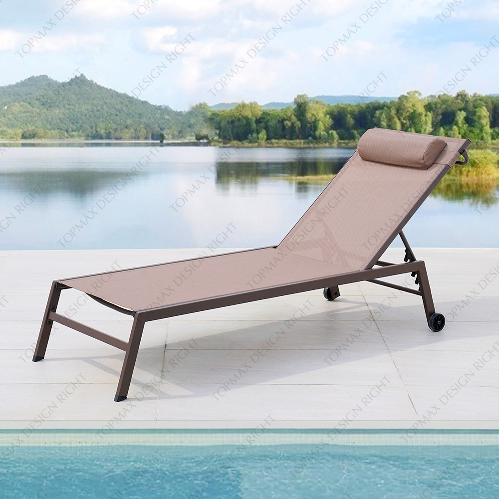 Topmax Outdoor Deck Lounger Pool Edge Recliner Chair In Pool Lounger Waterproof Chaise Sun Loungers For Pool Side Modern