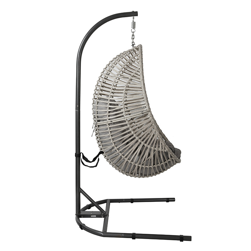 High Profit Swing Suspended Wicker Chair Suspended Garden Chair, Adult Size Rattan Black Flower Egg Swing Chair Indoor