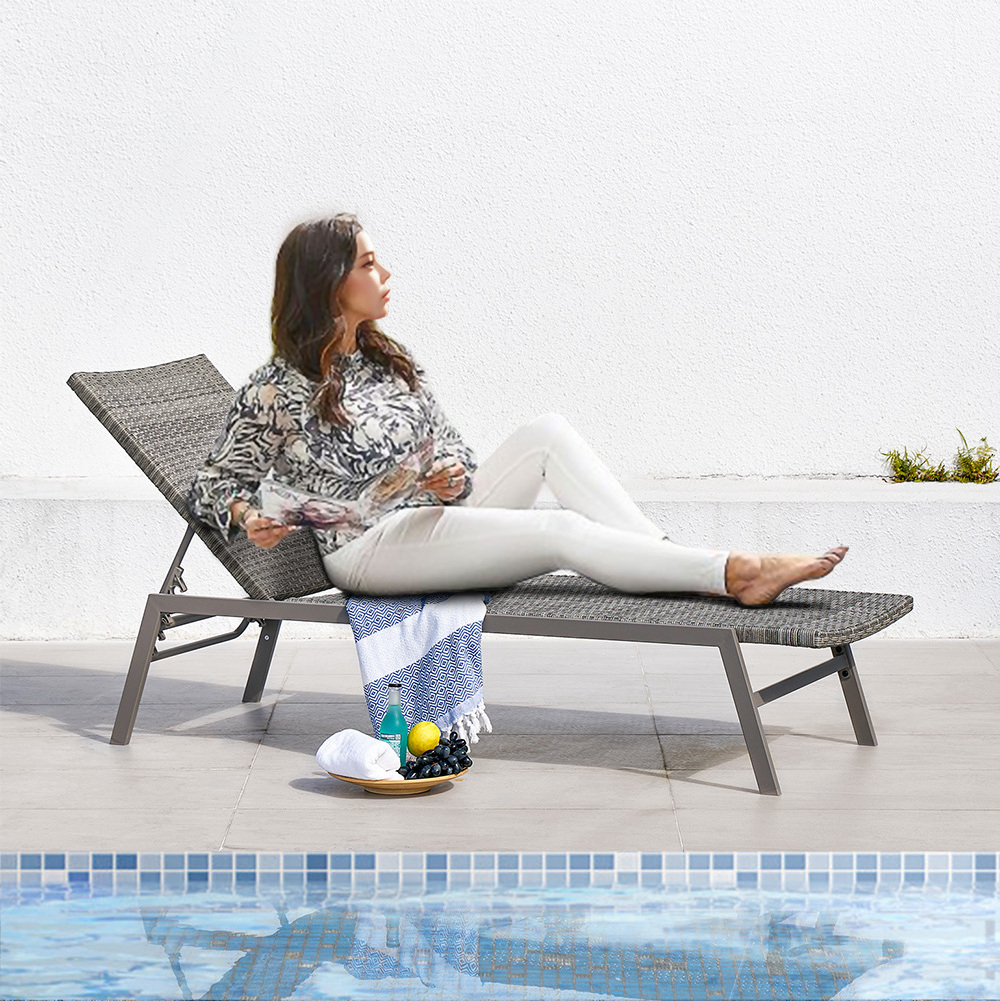 Beach Chair Lounger Supplier KD Lounger Chair Rattan Chaise Lounge Pool Outdoor Rattan Chaise Lounge Ledge Lounger In Pool