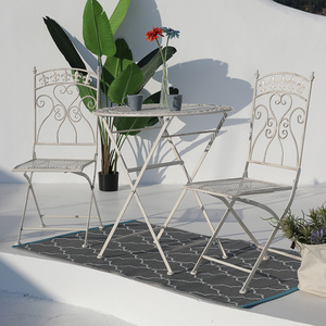 Antique Design Metal Steel Foldable Garden Set Patio Chair round Table Garden sets