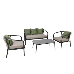 Patio furniture modern grey aluminium garden corner sofa set for outdoor