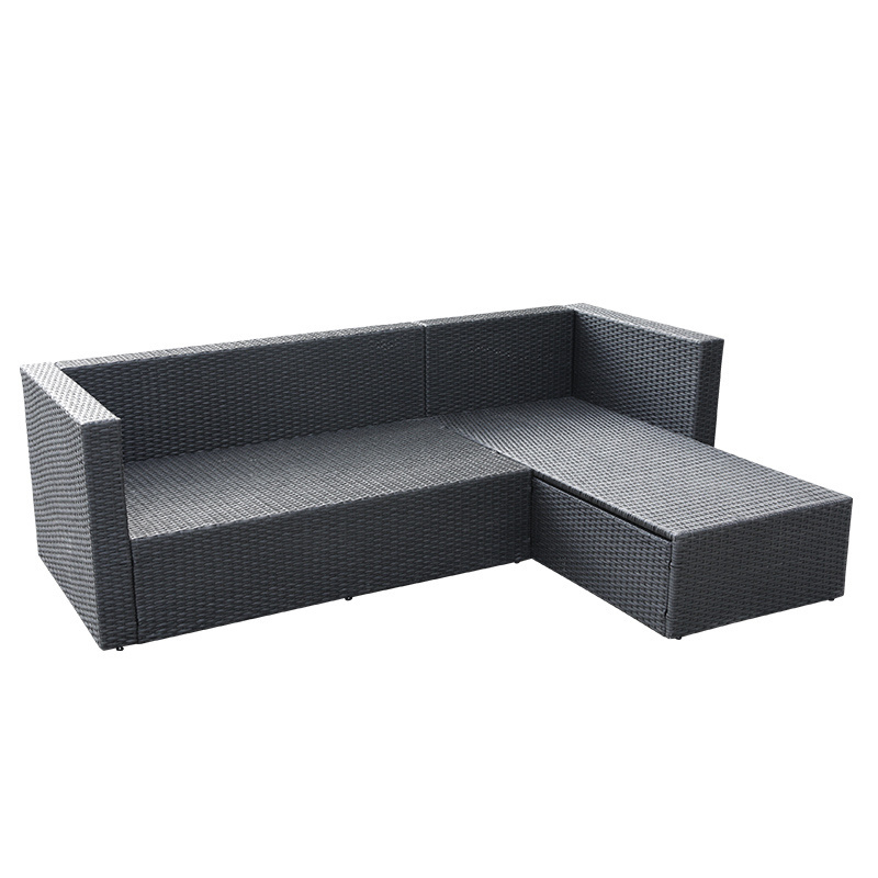 Best Seller Plastic Wicker Sofa Set Rattan Patio Furniture, Black Outdoor Pvc Rattan Furniture Manufacturers