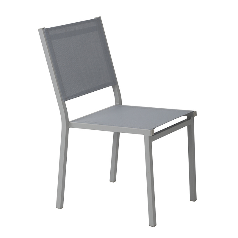 Outdoor family stackable sling back aluminum dining patio garden chairs