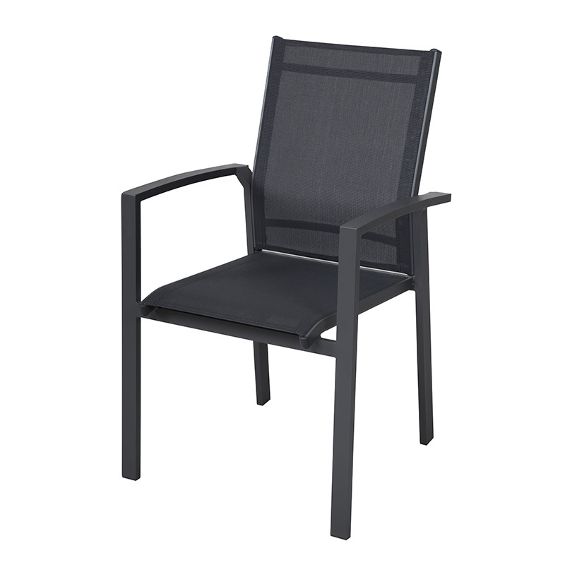 Outdoor furniture aluminum frame high sling back stacking garden chair