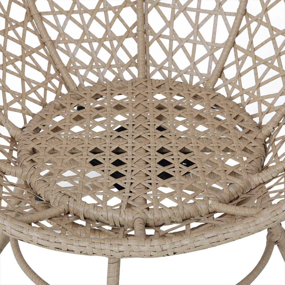 Outdoor furniture PE rattan metal teel frame swivel patio egg chair