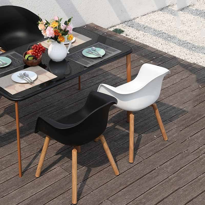 Hot Sell Outdoor Furniture Steel Plastic Dining Chair with Armrest