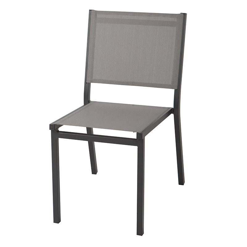 Outdoor family stackable sling back aluminum dining patio garden chairs