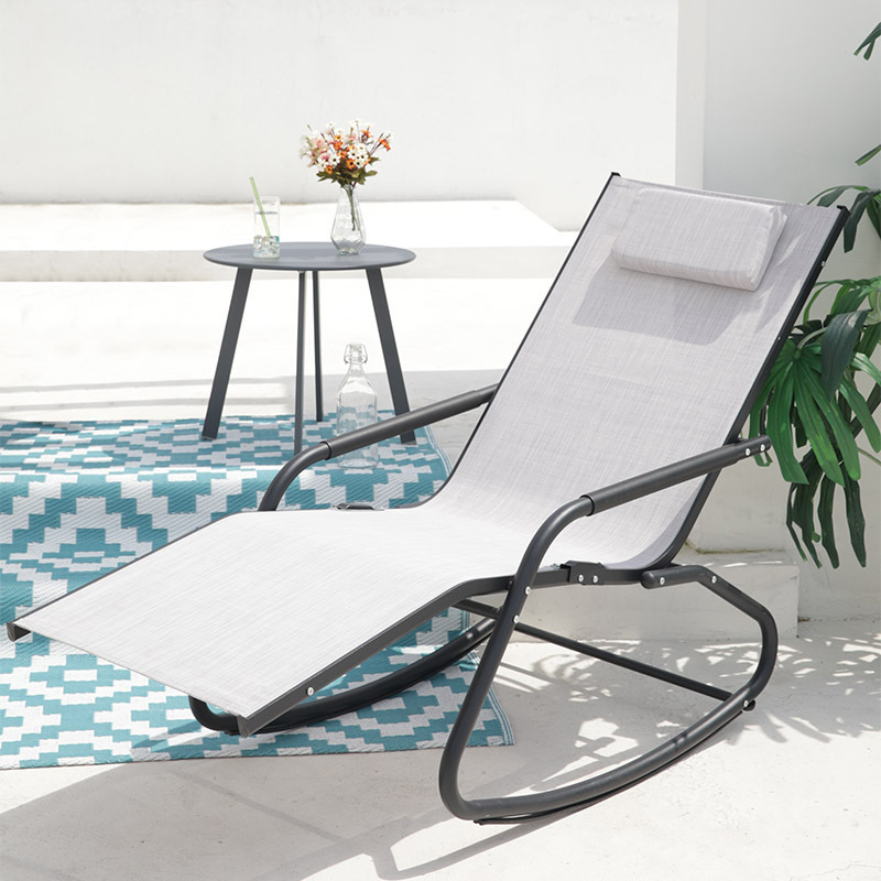 Original design outdoor patio sun lounge rocking zero gravity beach chair