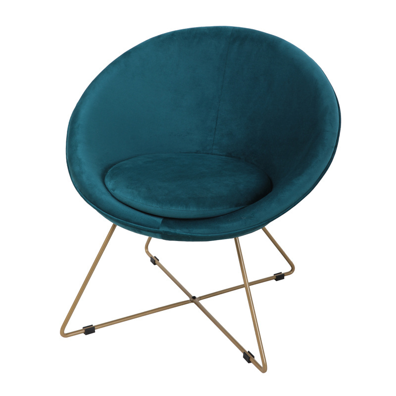 China Modern amortecedor poltrona Single Round Leisure Chair with Golden Coated Legs