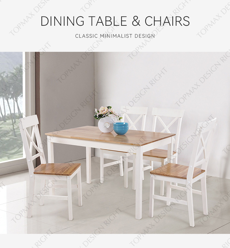 European Style Dining Room Sets Wooden Classic Dining Table Set 4 Seater White Minimalist Cheap Dining Chairs Set Of 4 BestSuppliers