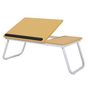 Hot Seller Withte Breakfast Table MDF Portable Folding Laptop Table Wood Folding Computer Desk On The Bed