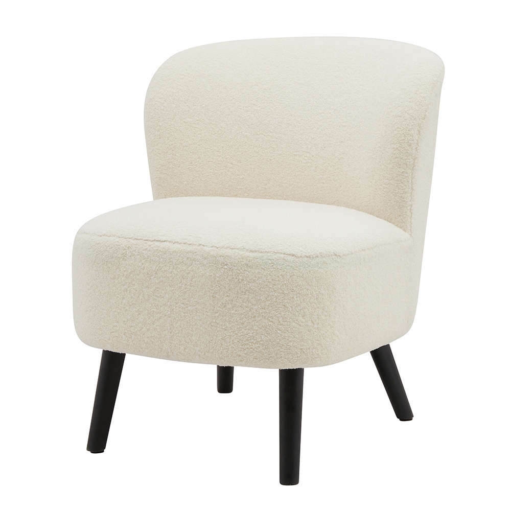 Customizable Nordic Home Furniture Upholstered Lounge Leisure Chair White Accent Chairs Fabric Living Room Furniture Sofa Chairs