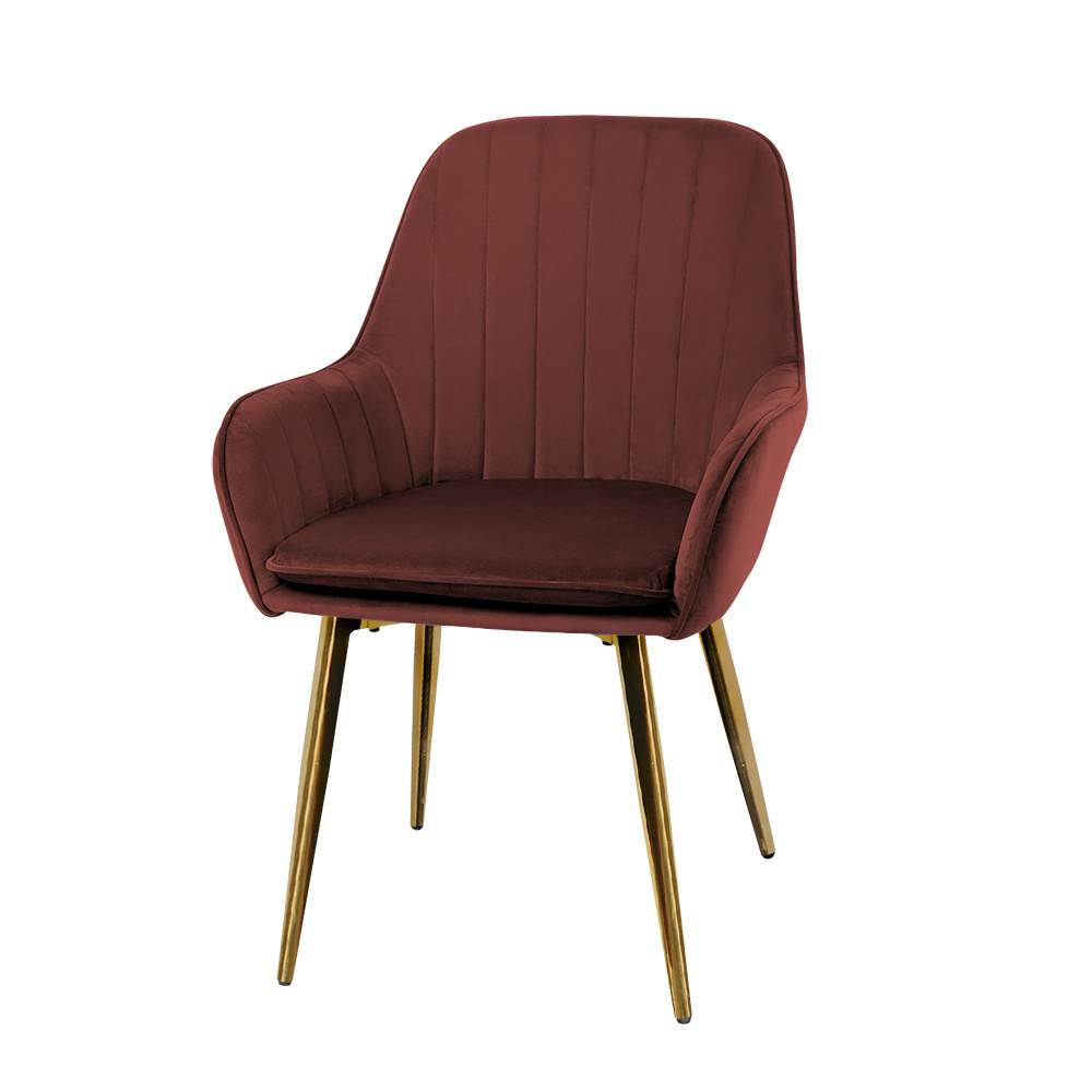 Hot Sale Home Furniture Dining Room Chair Restaurant Cheap Price Dine Metal Steel Frame Chairs Velvet Ding Chair With Gold Leg