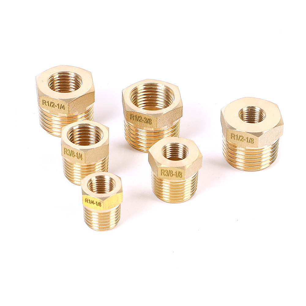 NPT Male Brass Pipe Plug Brass Outer Hex Thread Socket Pipe Fitting Plug