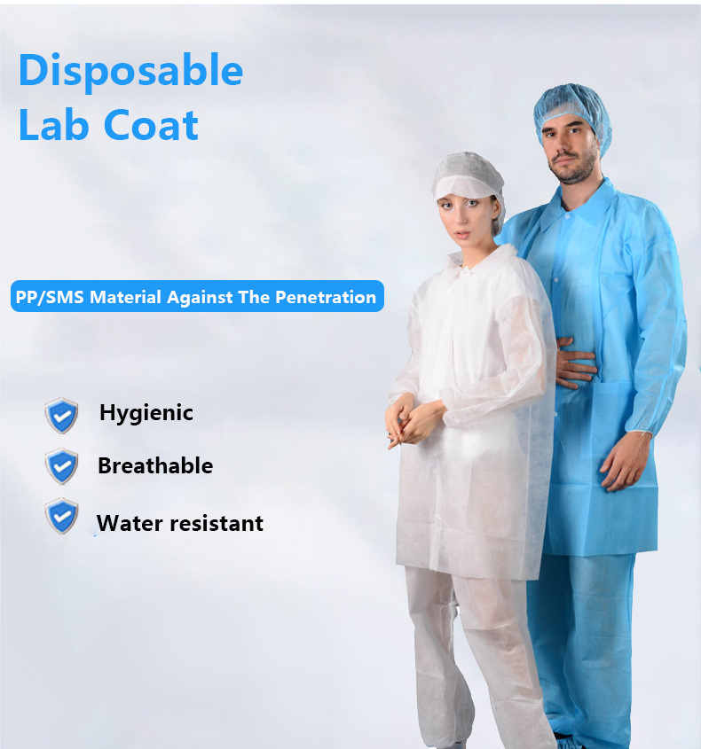 Best sale disposable ESD Cleanroom polyester clothing overcoat smock/ lab coat uniform workwear suit medical lab coat