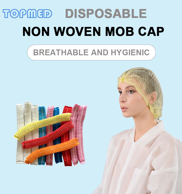 Disposable Nonwoven Cap Disposable Hat Head Cover Strip Chef Food Non-Woven Hat