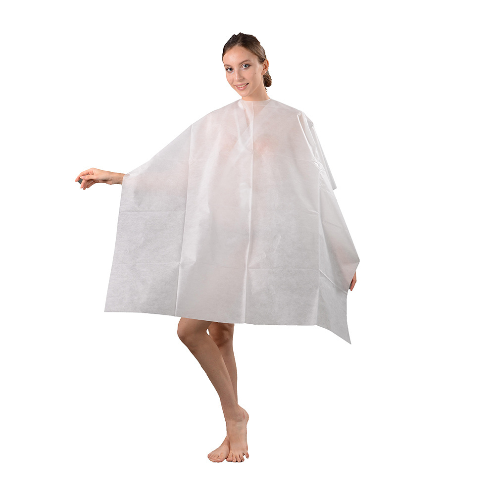 PP/PE Non Woven Fabric Disposable barber hairdresser Cape Disposable Hair Cutting Cape For Hair Salon