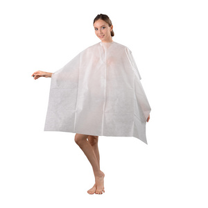 PP/PE Non Woven Fabric Disposable barber hairdresser Cape Disposable Hair Cutting Cape For Hair Salon