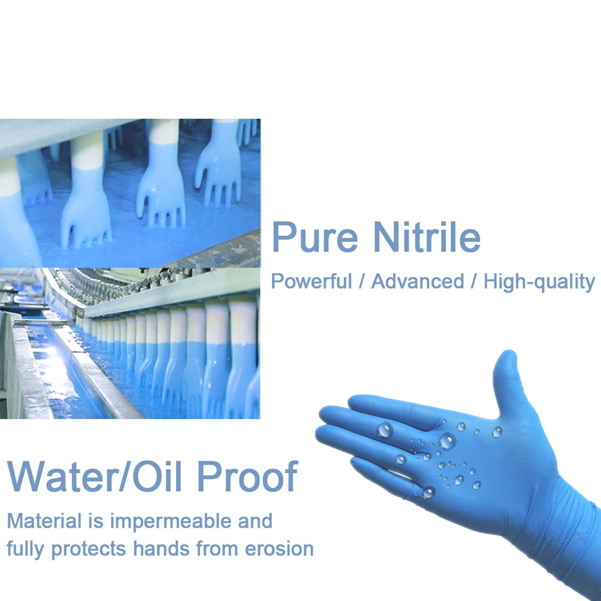 Industrial food grade waterproof household disposable vinyl nitrile latex gloves