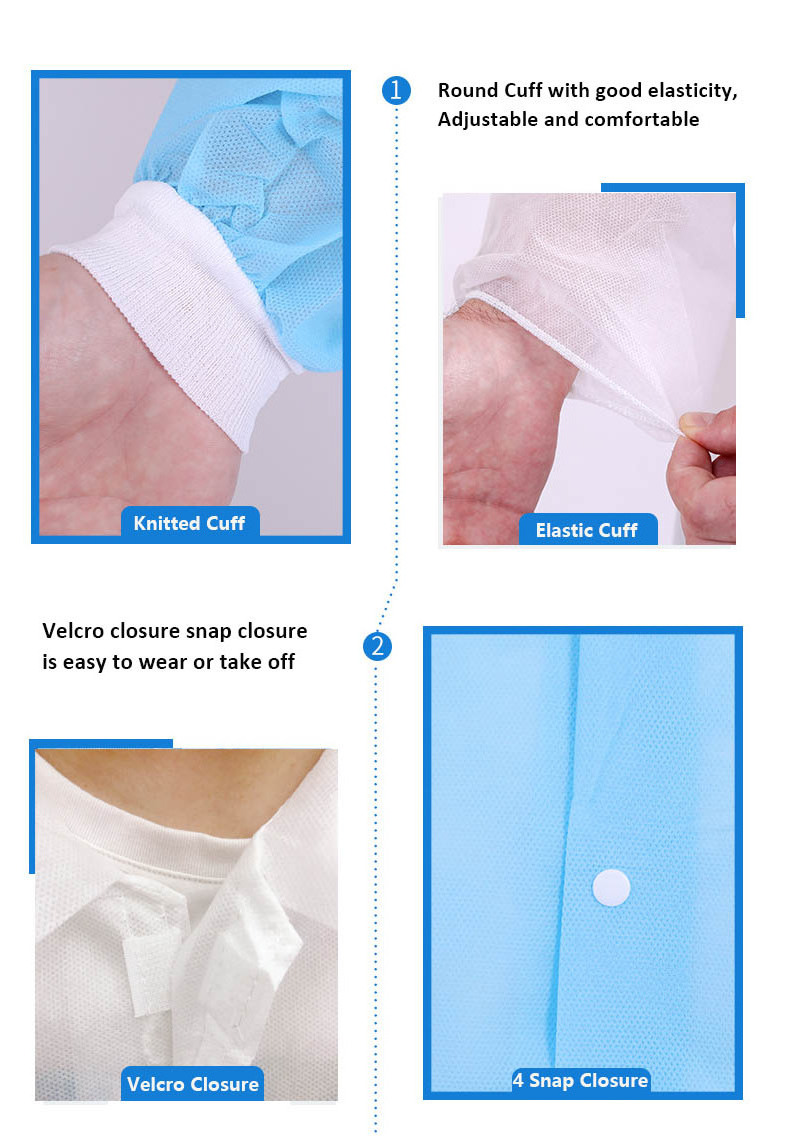 Hospital uniform Medical  Lab coat High Quality Disposable Nonwoven Fabric Laboratory gown