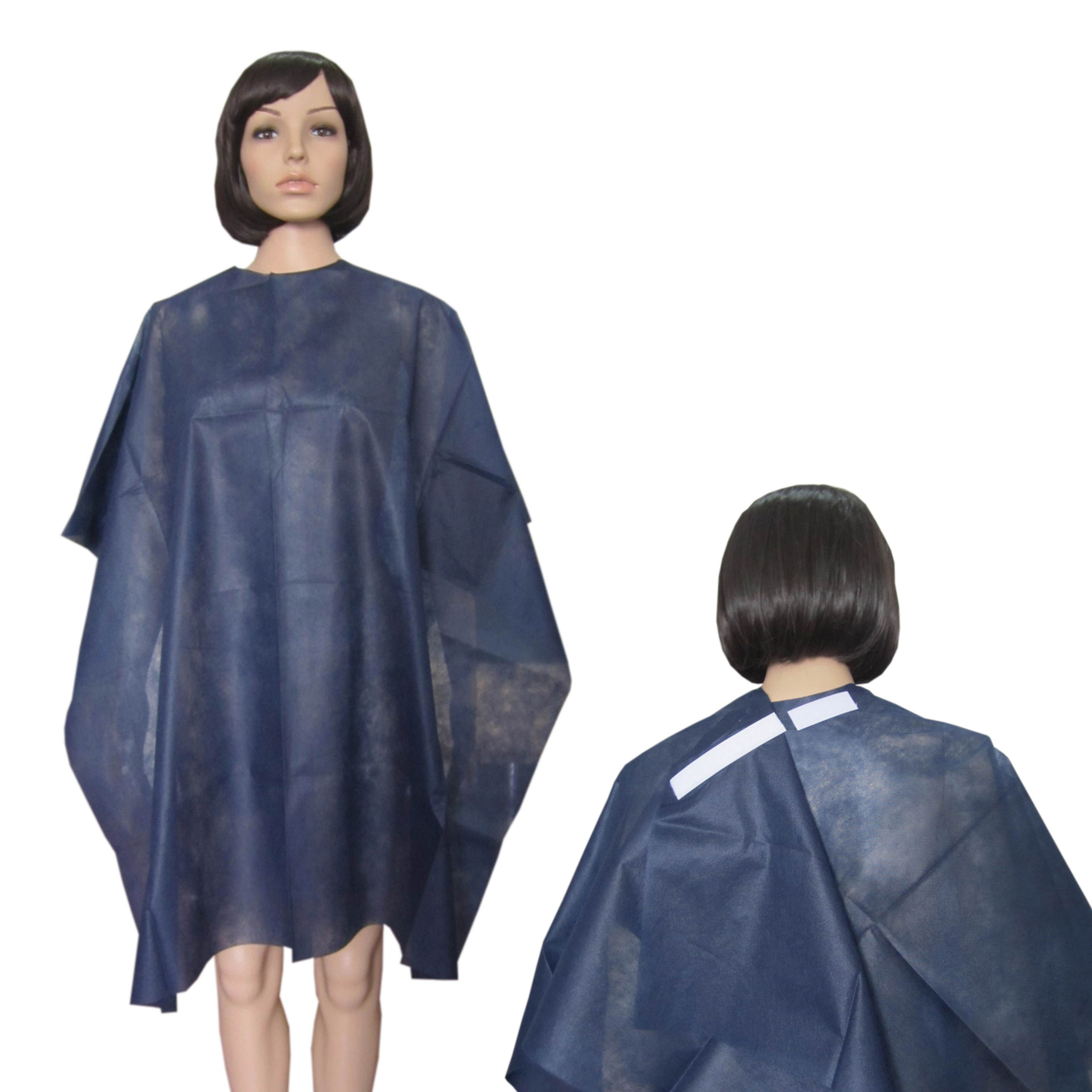 PP/PE Non Woven Fabric Disposable barber hairdresser Cape Disposable Hair Cutting Cape For Hair Salon