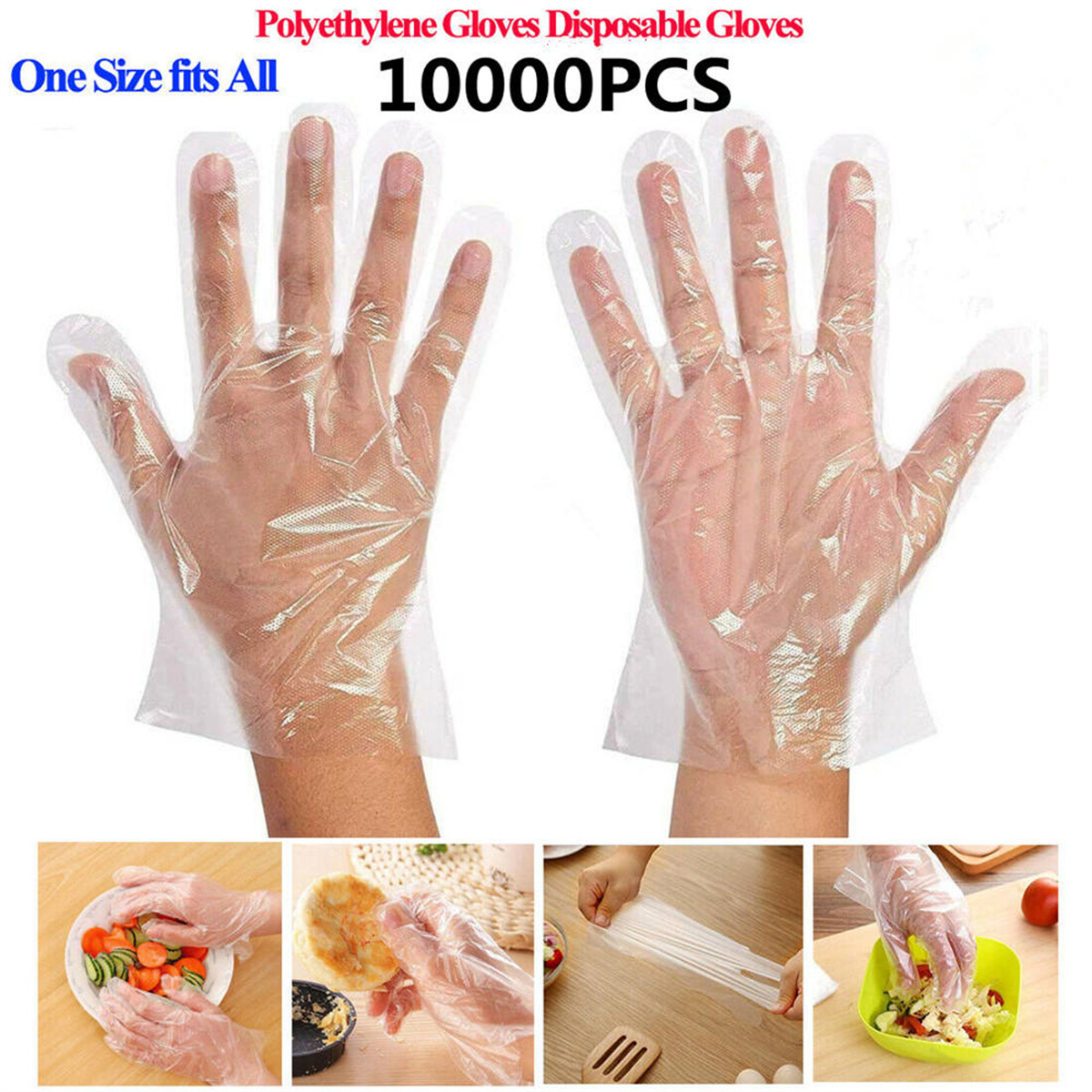 Hot Sale Plastic Transparent PE Gloves Poly Gloves for Multipurpose Use Food Housework Cleaning