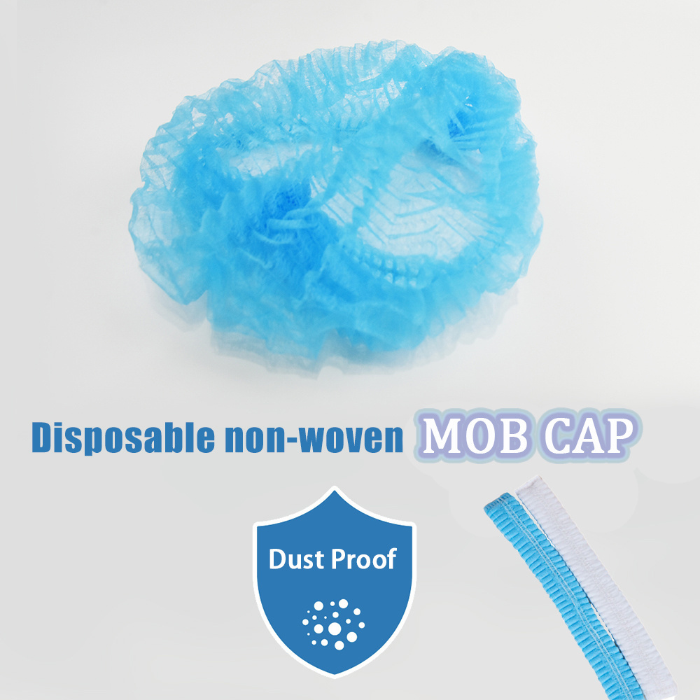 Surgical Medical CE Surgeon Clip Caps Head Hair Net Mob Cap Disposable Non Woven bouffant cap for food