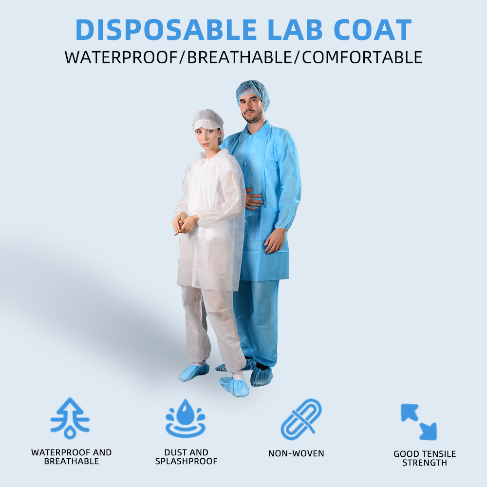 Hot Selling Disposable Lab Coats for Kids Non woven PP disposable Visitor Coat Frock White Child Lab Gowns disposable lab coat